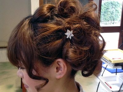 結婚式のゲストでのヘアアレンジ。