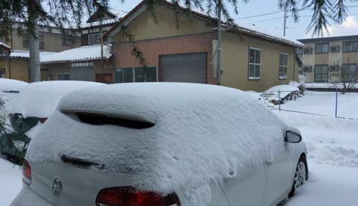 雪ですねー。こんな雪でもいつものスタバから。